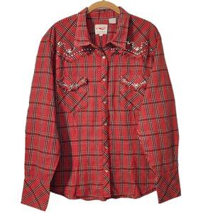 Western Roper Pearl Snap Button Down Embellished Shirt